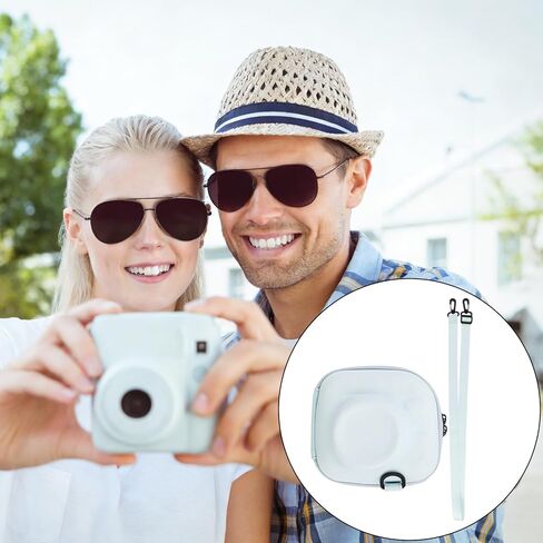 حافظة واقية صلبة لكاميرا Fujifilm Instax Mini 12/11 الفورية، غطاء حقيبة كاميرا متين من البولي يوريثان مع حزام كتف وحقيبة تخزين صغيرة للسفر (أخضر نعناعي) in Kuwait
