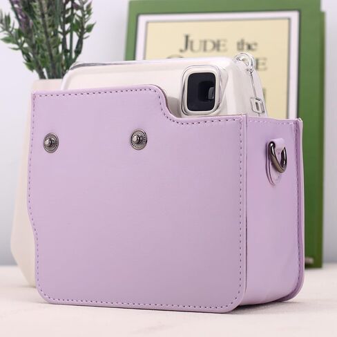 حافظة كاميرا Frankmate متوافقة مع Fujifilm Instax Mini SE/7+/7s/7c، حقيبة حمل من جلد البولي يوريثان مع حزام كتف قابل للتعديل (أرجواني) in Kuwait
