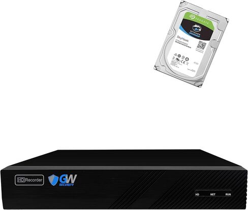 مسجل فيديو GW Security 8 قنوات 12 ميجابكسل 6K NVR وحده، محرك أقراص ثابتة سعة 2 تيرابايت مثبت مسبقًا (GW42-4208P 2T) in Saudi Arabia