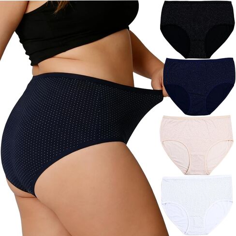 سراويل داخلية للسيدات الزائد للملابس الداخلية ملخصات XL-6XL 4 Pack بالإضافة إلى سراويل داخلية للسيدات in Kuwait