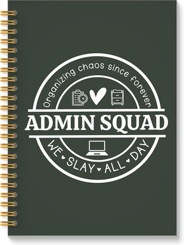 ROXMART Admin Squad Office Glitter Spiral Notebook, Administrative Assistant Gifts Journal, School Administrator Staff Hardcover Notebook Journal for Writing Note Taking, 5.5x8.3 Inch in Saudi Arabia