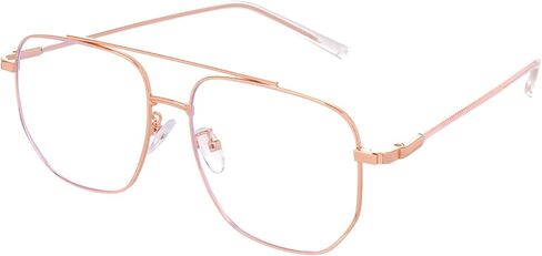 hoyuwak Clear Aviator Glasses Old Man Classic Gold Metal Frame Costume Glasses Non Prescription Square Eyewear for Women Men Halloween in Kuwait