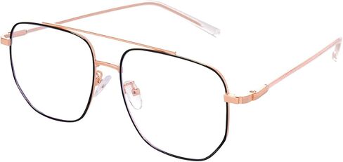 hoyuwak Clear Aviator Glasses Old Man Classic Gold Metal Frame Costume Glasses Non Prescription Square Eyewear for Women Men Halloween in Kuwait