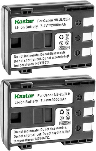 بطارية Kastar NB-2L (عبوة من قطعتين) لكاميرات NB-2L NB-2LH NB-2L12 NB-2L14 NB-2L24 BP-2L5 BP-2LH وEOS Digital Rebel XT Xti، بطارية E160814 in Kuwait