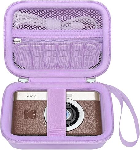 حقيبة حمل Elonbo لكاميرا KODAK PIXPRO C1 الرقمية التكبير الصديقة، KODAK C1 Compact HD Video Vlogging حقيبة حماية للتخزين الصلب أثناء السفر، جيب شبكي يناسب الكابل، أسود in Kuwait