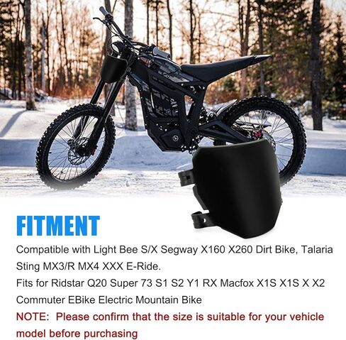 PSLER Electric Dirt Bike Number Front Plate with Zip Ties - PP Material Number Plate, Compatible with Light Bee S/X Segway X160 X260 Dirt Bike, Talaria Sting MX3/R MX4 XXX E-Ride, Black in Saudi Arabia