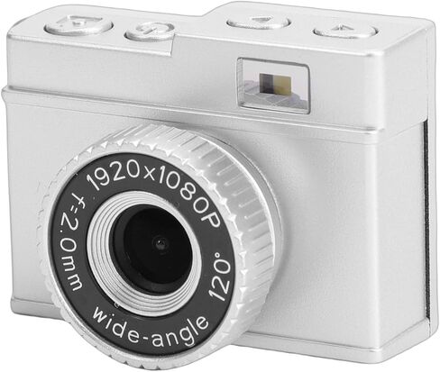 HD 1080P Tiny Keychain Camera Retro Micro Video Camera Keychain 1.14 Inch Screen Travel Outdoor School Selfie (Silver) in Saudi Arabia