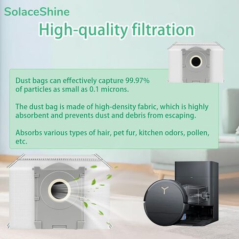 10 عبوات من أكياس الغبار لـ ECOVACS DEEBOT X9 PRO Omni/ X8 PRO Omni /T80 OMNI/T50 OMNI/T50 PRO OMNI/T50 PRO MAX ملحقات استبدال المكنسة الكهربائية الروبوتية أكياس الكربون المنشط in Kuwait