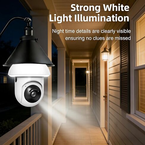 كاميرا مراقبة بمصباح كهربائي - 2.4 جيجا هرتز واي فاي 1080 بكسل كاميرات مراقبة لاسلكية داخلية وخارجية وكشف الحركة والتنبيه، محادثة ثنائية الاتجاه، رؤية ليلية ملونة، يمكن استخدامها كمصباح شارع in Kuwait