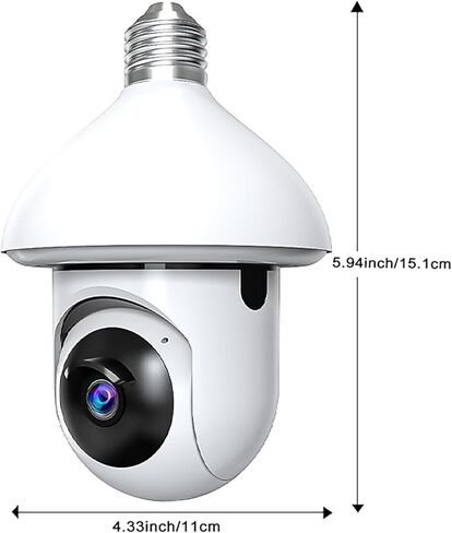 كاميرا مراقبة بمصباح كهربائي - 2.4 جيجا هرتز واي فاي 1080 بكسل كاميرات مراقبة لاسلكية داخلية وخارجية وكشف الحركة والتنبيه، محادثة ثنائية الاتجاه، رؤية ليلية ملونة، يمكن استخدامها كمصباح شارع in Kuwait
