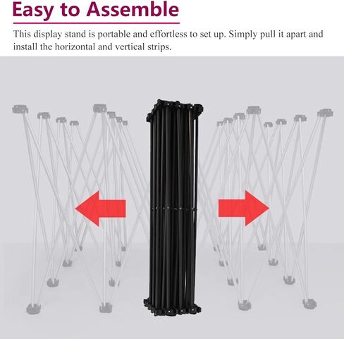 Heavy Duty Pop Up Display Stand for Vendor Events, Standing Trade Show Tension Backdrop, Collapsible Booth Display Frame Banner Stand(2.3m(7.5ft) Hx3.8m(12.5ft) L) in Saudi Arabia