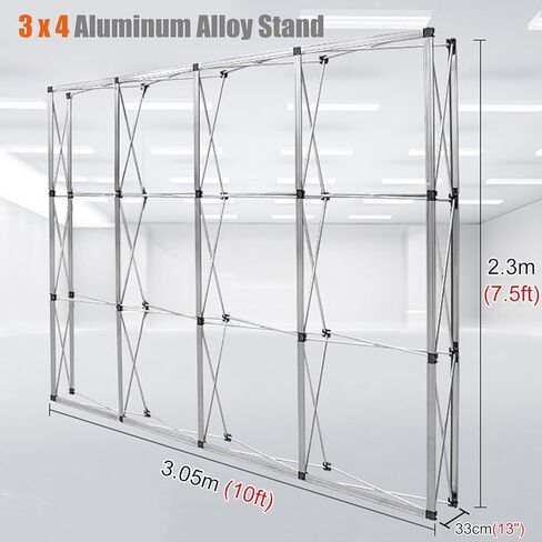 Portable Backdrop Booth Pop Up Display Stand, Trade Show Banner for Vendor Events, Collapsible Tension Fabric Stand Aluminum Frame Only(2.3m(7.5ft) Hx3.05m(10ft) L) in Saudi Arabia