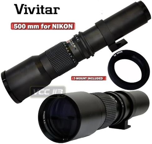 VIVITAR 500 مللي متر مسبقا F8.0 عدسة لنيكون D3200 D800 D7000 D700 D5100 D3100 D90 D300S D3000 D5000 in Saudi Arabia
