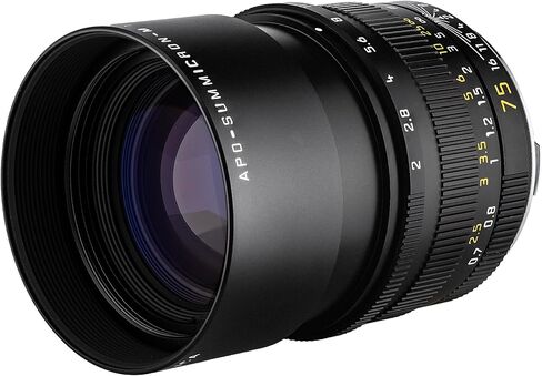 لايكا APO-Summicron-M 75 ملم f/2 ASPH. عدسة سوداء | عدسة بورتريه مدمجة على شكل حرف M مزودة بتصحيح APO ودقة التركيز البؤري اليدوي (11637) + طقم مرشح العدسة + طقم التنظيف + حافظة الغطاء in Kuwait
