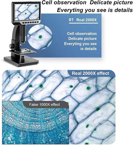 500X 2000X Digital Microscope of 12MP Camera Technology to Observe Pieces with Adjustable LED Lights in Kuwait