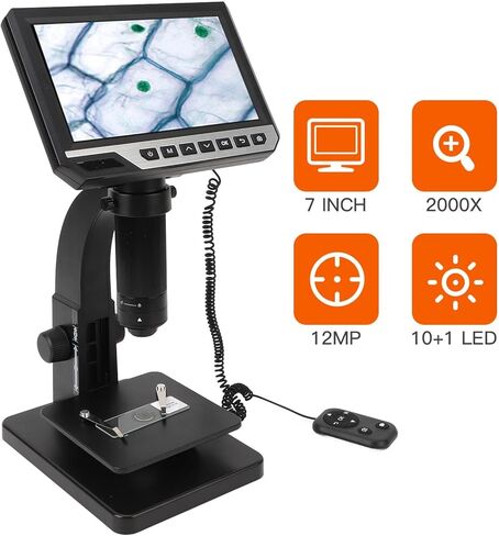 500X 2000X Digital Microscope of 12MP Camera Technology to Observe Pieces with Adjustable LED Lights in Kuwait