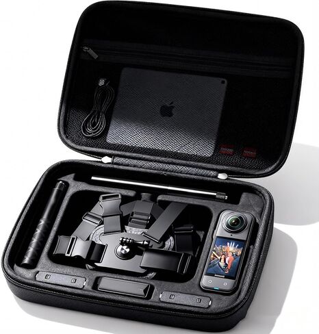 Hard Shell Carrying Case for Insta360 X5 & X4X3 Cameras - EVA Lined, Large Capacity, Ideal for Accessories in Saudi Arabia