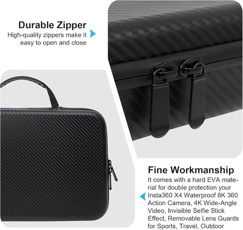 Hard Shell Carrying Case for Insta360 X5 & X4X3 Cameras - EVA Lined, Large Capacity, Ideal for Accessories in Saudi Arabia