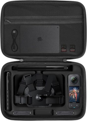 Hard Shell Carrying Case for Insta360 X5 & X4X3 Cameras - EVA Lined, Large Capacity, Ideal for Accessories in Saudi Arabia