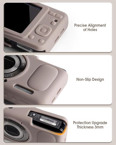 Soft Silicone Case Compatible with Kodak PIXPRO FZ55 - Slim Fit Anti-Scratch Shockproof Travel Protective Camera Cover (Brown) in Saudi Arabia