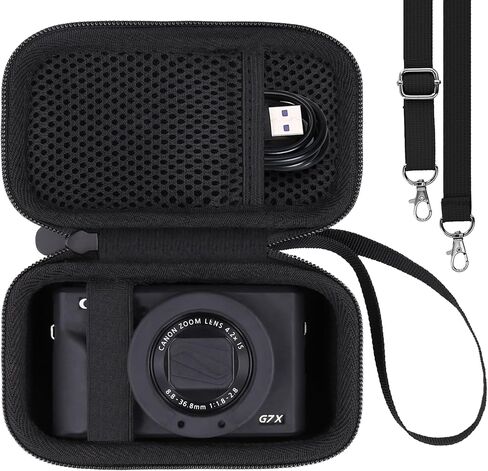 khanka Hard Camera Case for Canon PowerShot ELPH 180/190/360, Protective Travel Carrying Bag with Shockproof EVA Storage (Black) in Saudi Arabia