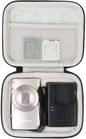 khanka Hard Camera Case for Canon PowerShot ELPH 180/190/360, Protective Travel Carrying Bag with Shockproof EVA Storage (Black) in Saudi Arabia