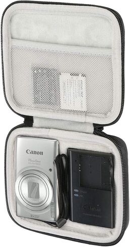 khanka Hard Camera Case for Canon PowerShot ELPH 180/190/360, Protective Travel Carrying Bag with Shockproof EVA Storage (Black) in Saudi Arabia