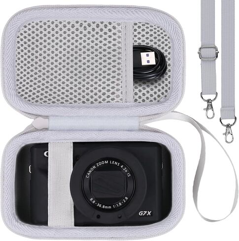 khanka Hard Camera Case for Canon PowerShot ELPH 180/190/360, Protective Travel Carrying Bag with Shockproof EVA Storage (Black) in Saudi Arabia