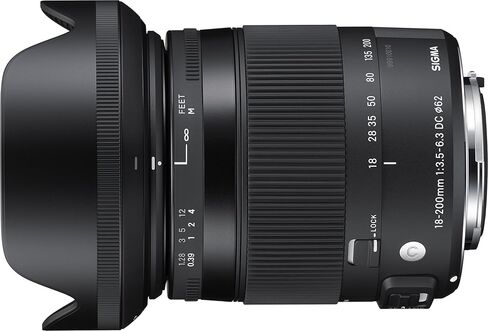 عدسة سيجما 18-200 ملم F3.5-6.3 معاصرة DC Macro OS HSM لكاميرات Canon (متجددة) in Saudi Arabia