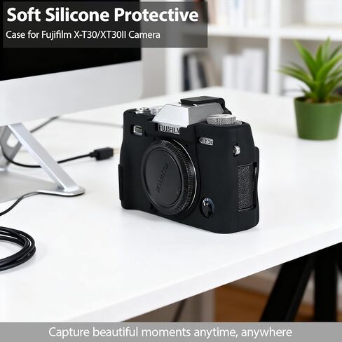 حافظة لملحقات كاميرا Fujifilm XT30 II/XT30، حافظة واقية من السيليكون الناعم مع واقي شاشة، خفيفة الوزن، مضادة للخدش لغطاء Fujifilm X-T30 II/X-T30 (أسود) in Kuwait