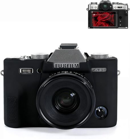 حافظة لملحقات كاميرا Fujifilm XT30 II/XT30، حافظة واقية من السيليكون الناعم مع واقي شاشة، خفيفة الوزن، مضادة للخدش لغطاء Fujifilm X-T30 II/X-T30 (أسود) in Kuwait