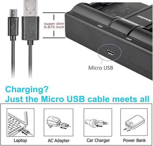 Kastar BLM5 USB شاحن مزدوج لأوليمبوس BLM-5، PS-BLM5 وأوليمبوس C-8080، C-7070، C-5060، E1، E3، E5، E300، E330، E500، E510، E520 كاميرا رقمية in Kuwait