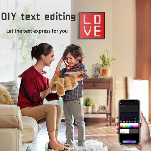 إطار صور رقمي من فاباتر بيكسل آرت، شاشة LED مقاس 32 × 32 بكسل مع التحكم في التطبيق، إطار رسوم متحركة رائع وإعداد غرفة الألعاب، شاشة LED قابلة للبرمجة، حامل على الحائط/المكتب in Kuwait