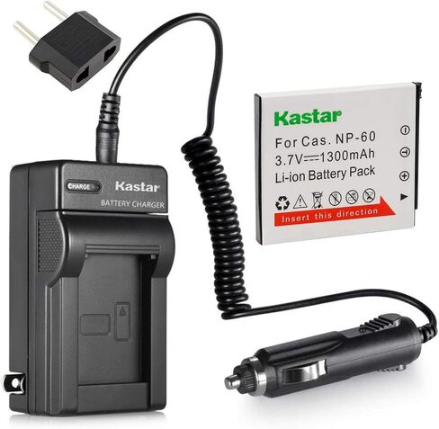 بطارية وشاحن Kastar لكاميرات Casio Exilim EX-S10 EX-S10BE EX-S10BK EX-S10RD EX-S10SR EX-Z9 EX-Z9BK EX-Z9EO EX-Z9PK EX-Z9SR EX-Z85 EX-Z85BN EX-Z85EO EX-Z80 EX-Z80VP EX-FS10 EX-Z29 EX-S12 in Saudi Arabia