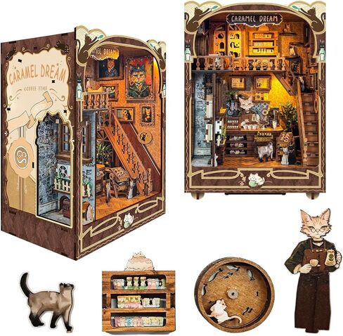 DIY Magic Book Nook Kit -ألغاز خشبية ثلاثية الأبعاد للبالغين والمراهقين ، مجموعة Diy Decor Miniature Miniature مع مصباح LED ، هدايا لأصدقاء العائلة -متجر عصا Magic (SQ -51) in Kuwait