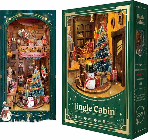 DIY Magic Book Nook Kit -ألغاز خشبية ثلاثية الأبعاد للبالغين والمراهقين ، مجموعة Diy Decor Miniature Miniature مع مصباح LED ، هدايا لأصدقاء العائلة -متجر عصا Magic (SQ -51) in Kuwait