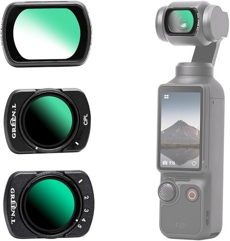 فلتر رذاذ أسود مغناطيسي من GREEN.L لـ DJI Osmo Pocket 3، تأثير سينمائي Pro-Mist بقوة 1/4، رفيع للغاية، متعدد الطبقات، زجاج بصري عالي الدقة in Kuwait
