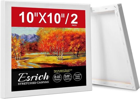 قماشية تمتد Esrich للطلاء ، 2 حزمة 8 × 10 قماشية ، قماشية فارغة من القطن الخالية من الأحماض المحببة ، قماش الطلاء لطلاء الزيت والأكريليك. in Saudi Arabia