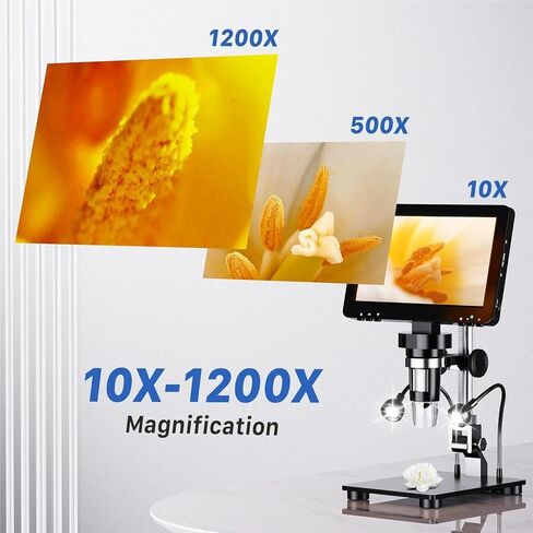 Digital Microscope, HDMI Digital Microscope 7'' IPS Screen Microscopes 1200X,Pocket Portable in Kuwait