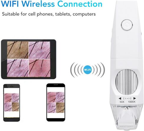 مجهر رقمي لاسلكي 1000X غرفة USB HD مع دعم LED قابل للتعديل لفحص الجلد in Kuwait