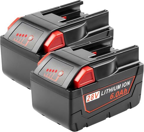 2Pack 6000mAh 28V Battery Replacement for Milwaukee Mk28 Battery for Milwaukee Mk28 48-11-2830, V28, Mk28B, Mk28BX 48-11-2830, V28, 0726-20, 0719-20, 0779-22 Cordless Power Tools Li-Ion Battery in Kuwait