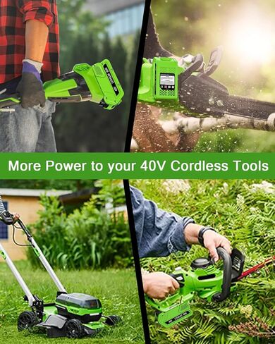 بطارية ليثيوم 40 فولت 6000 مللي أمبير في الساعة بديلة لبطارية Greenworks 40V 6.0Ah متوافقة مع أداة Greenworks 40V وشاحن، حزمة واحدة in Kuwait