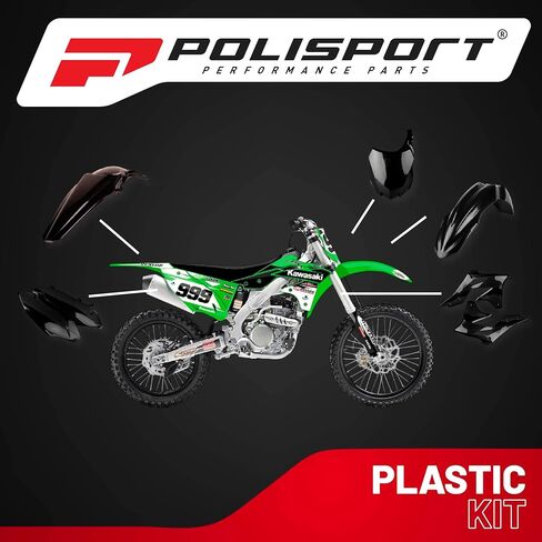 Polisport Motocross (MX) Replica Plastic Kit for Kawasaki KX 250F (2013-16) – OEM Quality, Durable, Flexible & Perfect Fit – Green/Black in Saudi Arabia
