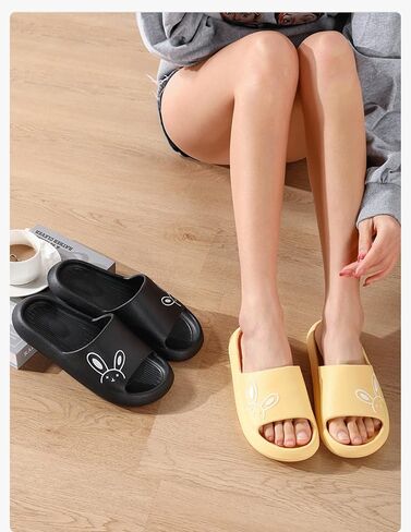 Rabbit Slippers Cute Cartoon Slipper Simple Rabbit Head Pattern Slipper Cloud Stepping Feeling Indoor And Outdoor Thick Sole Slippers in Saudi Arabia