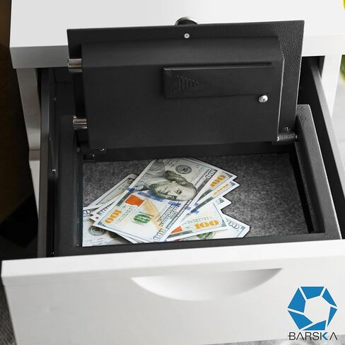 Barska Top Opening Keypad Safe – Compact Digital Security Box for Home or Office, Solid Steel, Anti-Pry Hinges, 2 Locking Bolts, Backup Keys, Floor Mat, Mounting Hardware – Jewelry & Valuables in Saudi Arabia