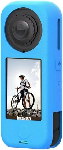 حافظة واقية من السيليكون لجهاز Insta360 X4 Air، مبيت وأكمام جلدية ناعمة، مع غطاء عدسة لكامل الجسم لحماية العدسات وملحقات الكاميرا (أسود) in Kuwait