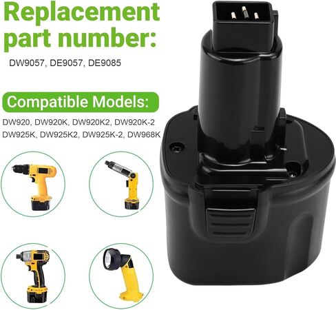 2 حزمة 4800 مللي أمبير بديلة لبطارية ديوالت 7.2 فولت DW9057 DE9057 DE9085، متوافقة مع أداة ديوالت 7.2 فولت DW920K DW920K2 DW925K DW925K2 DW968K in Saudi Arabia