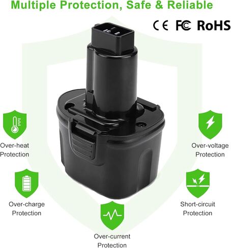 2 حزمة 4800 مللي أمبير بديلة لبطارية ديوالت 7.2 فولت DW9057 DE9057 DE9085، متوافقة مع أداة ديوالت 7.2 فولت DW920K DW920K2 DW925K DW925K2 DW968K in Saudi Arabia