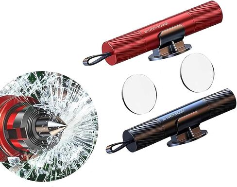 2025 Lifeed Life Hammer Car Escapetool و Seatbelt Cutter ، Heam Lab Life Hammer ، Hammer Hammer Cutter Cutter Window Tool ، قاطع حزام الأمان وقاطع زجاجي للسيارات (4 مساءً) in Kuwait