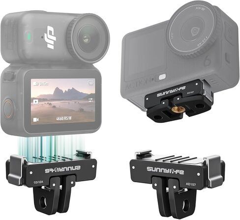 حامل سريع التحرير لـ DJI Nano Osmo Action 6، حامل قاعدة محول مغناطيسي مع فتحة لولبية 1/4 بوصة ومخالب مزدوجة قابلة للطي لعصا السيلفي ثلاثية القوائم، لملحقات DJI Osmo Nano in Saudi Arabia